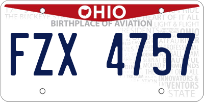 OH license plate FZX4757