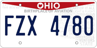 OH license plate FZX4780