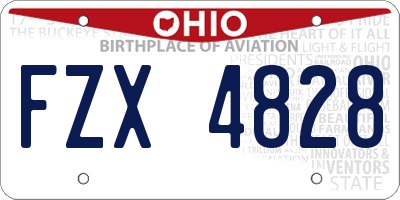 OH license plate FZX4828