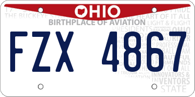 OH license plate FZX4867