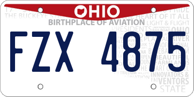 OH license plate FZX4875
