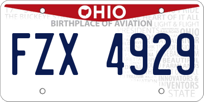 OH license plate FZX4929
