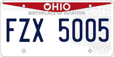 OH license plate FZX5005