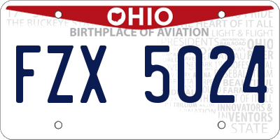 OH license plate FZX5024