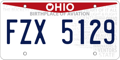 OH license plate FZX5129