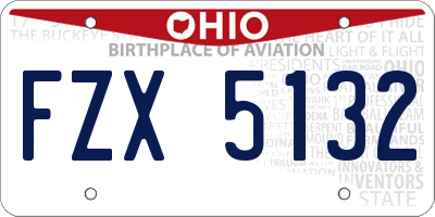 OH license plate FZX5132