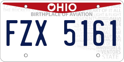 OH license plate FZX5161