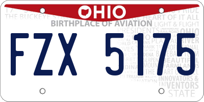 OH license plate FZX5175