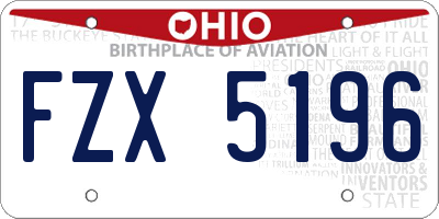 OH license plate FZX5196