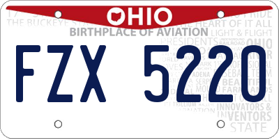 OH license plate FZX5220