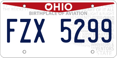 OH license plate FZX5299