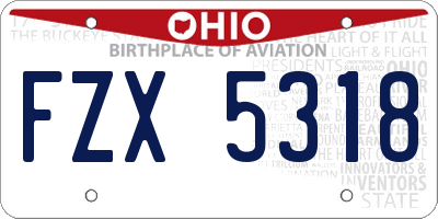 OH license plate FZX5318