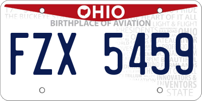 OH license plate FZX5459