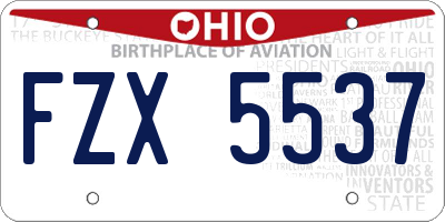 OH license plate FZX5537