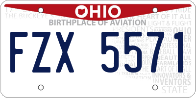 OH license plate FZX5571