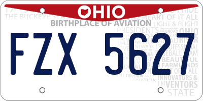 OH license plate FZX5627