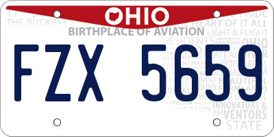 OH license plate FZX5659