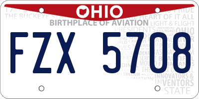 OH license plate FZX5708
