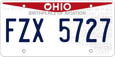 OH license plate FZX5727