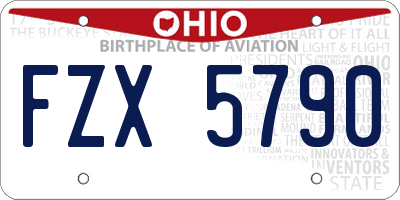 OH license plate FZX5790