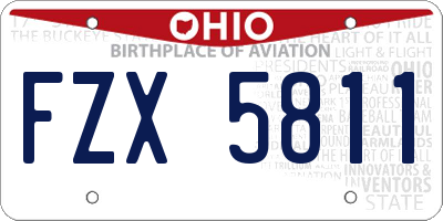 OH license plate FZX5811
