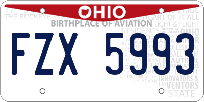 OH license plate FZX5993
