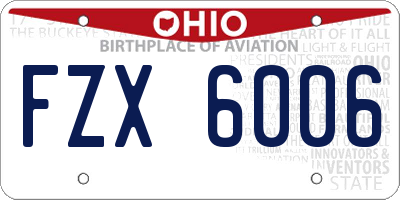 OH license plate FZX6006