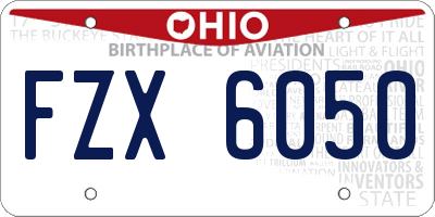 OH license plate FZX6050