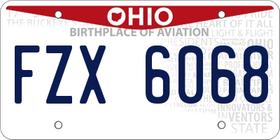 OH license plate FZX6068
