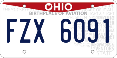 OH license plate FZX6091