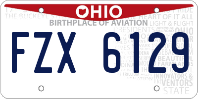OH license plate FZX6129