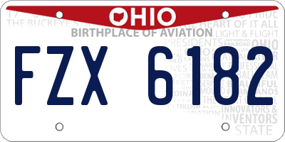 OH license plate FZX6182