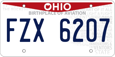 OH license plate FZX6207