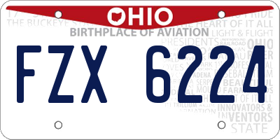 OH license plate FZX6224