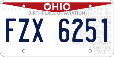 OH license plate FZX6251