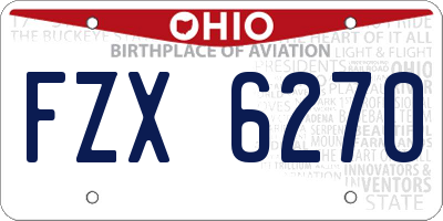 OH license plate FZX6270