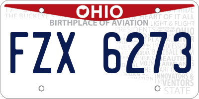 OH license plate FZX6273