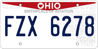 OH license plate FZX6278