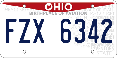 OH license plate FZX6342
