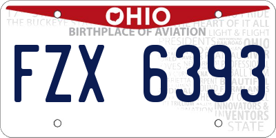 OH license plate FZX6393