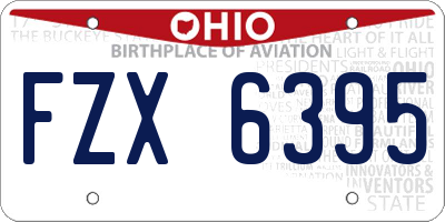 OH license plate FZX6395