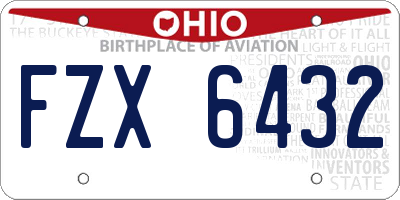 OH license plate FZX6432