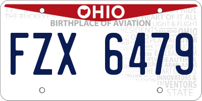 OH license plate FZX6479