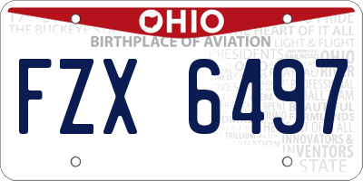 OH license plate FZX6497