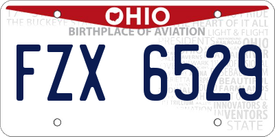 OH license plate FZX6529