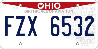 OH license plate FZX6532