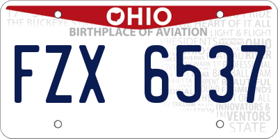 OH license plate FZX6537