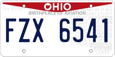 OH license plate FZX6541