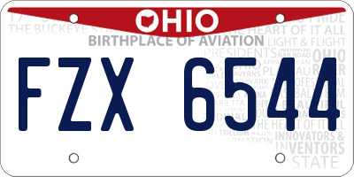 OH license plate FZX6544