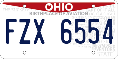 OH license plate FZX6554